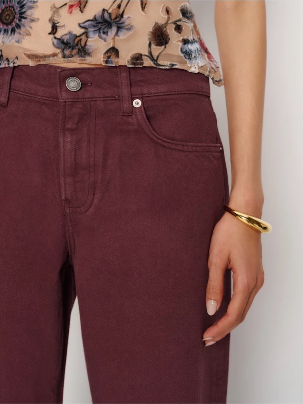 Reformation Cary Low Rise Slouchy Wide Leg Jeans 27 Blackberry - Picture 9 of 11